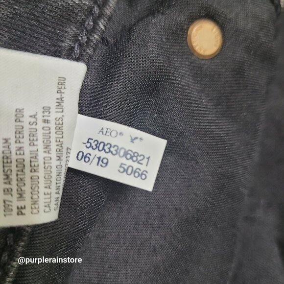 American Eagle Jeans Size 31x32 Stacked Skinny Next Level Flex Black Wash Denim - Picture 7 of 13